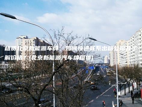 租赁北京新能源车牌，如何快速联系出租公司并了解价格？(北京新能源汽车牌租赁)